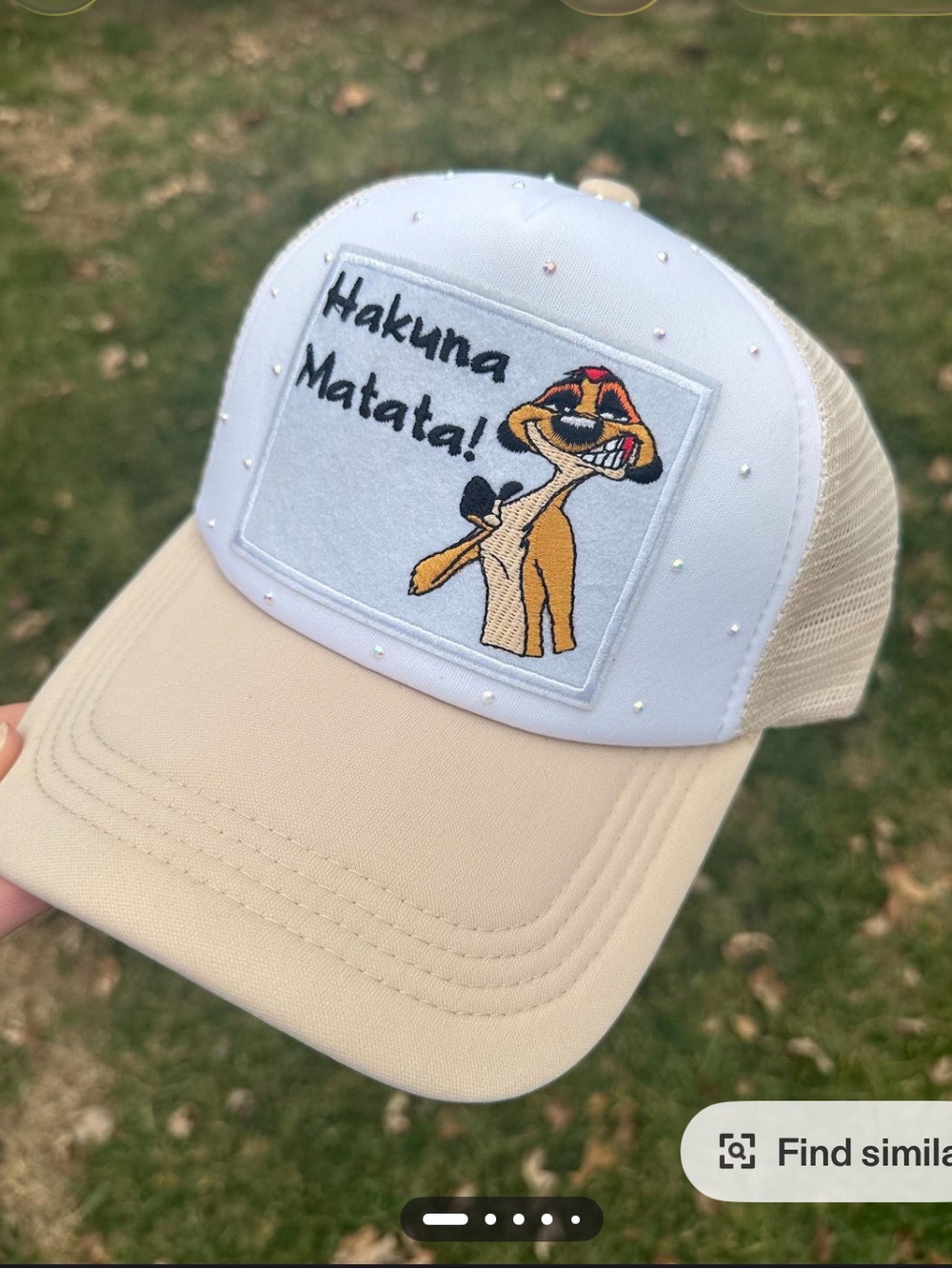 Hakuna Matata Beige & White Trucker Hat